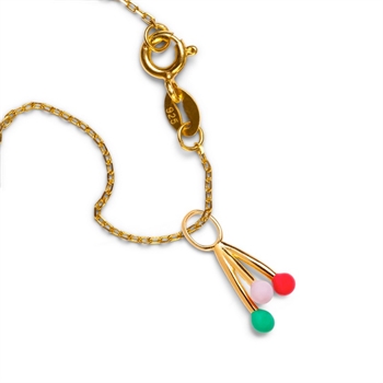 LULU Copenhagen Blomster vedhæng i forgyldt sølv med emalje